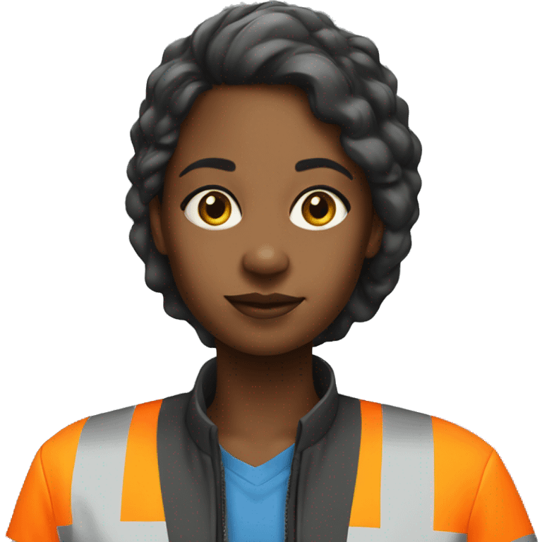 Black girl with hi vis jacket  emoji