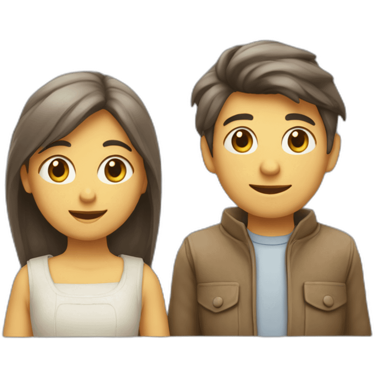 Fille et garcon ce faisant un gros câlin emoji