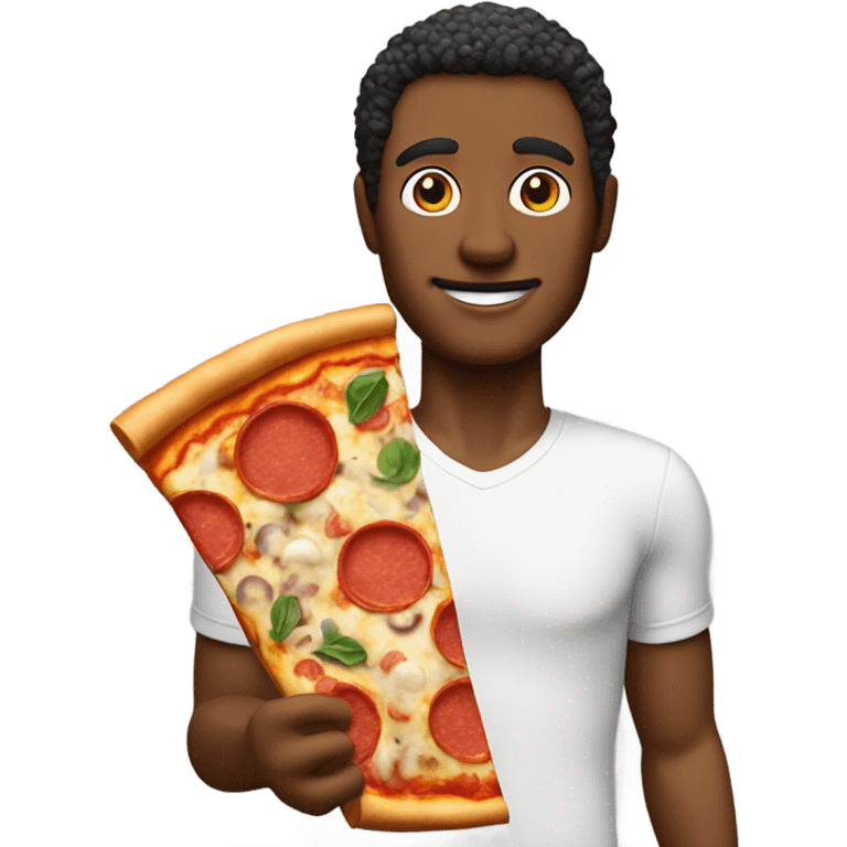 Man with pizza for a face emoji