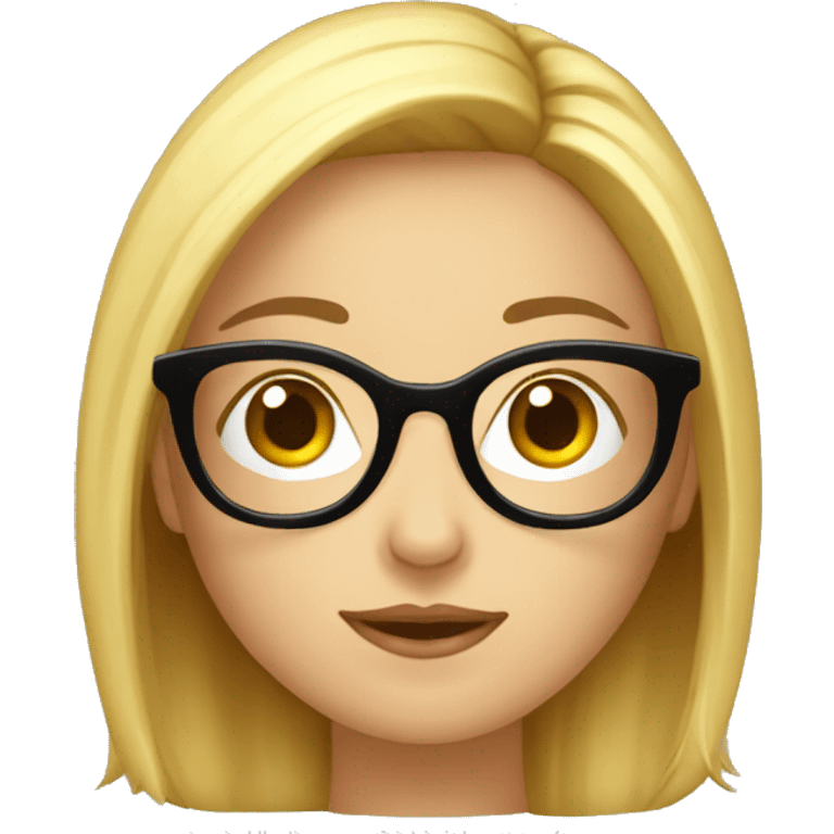 fille énervée avec des lunettes qui lis un livre emoji