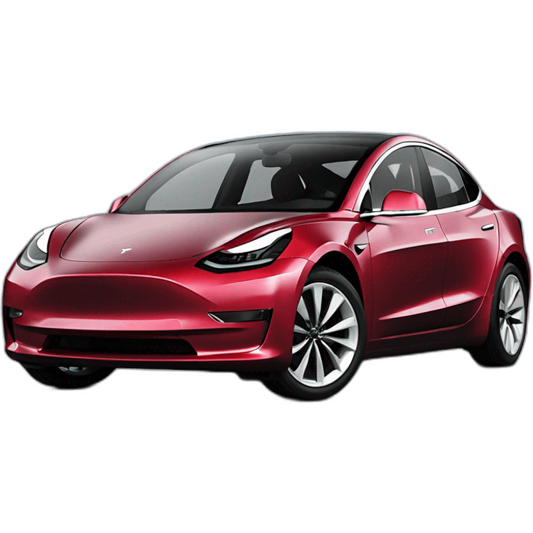 Tesla model 3 bleu emoji