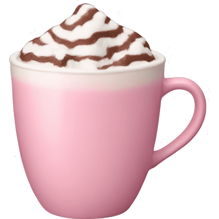 Aesthetic hot chocolate in light pink cup emoji