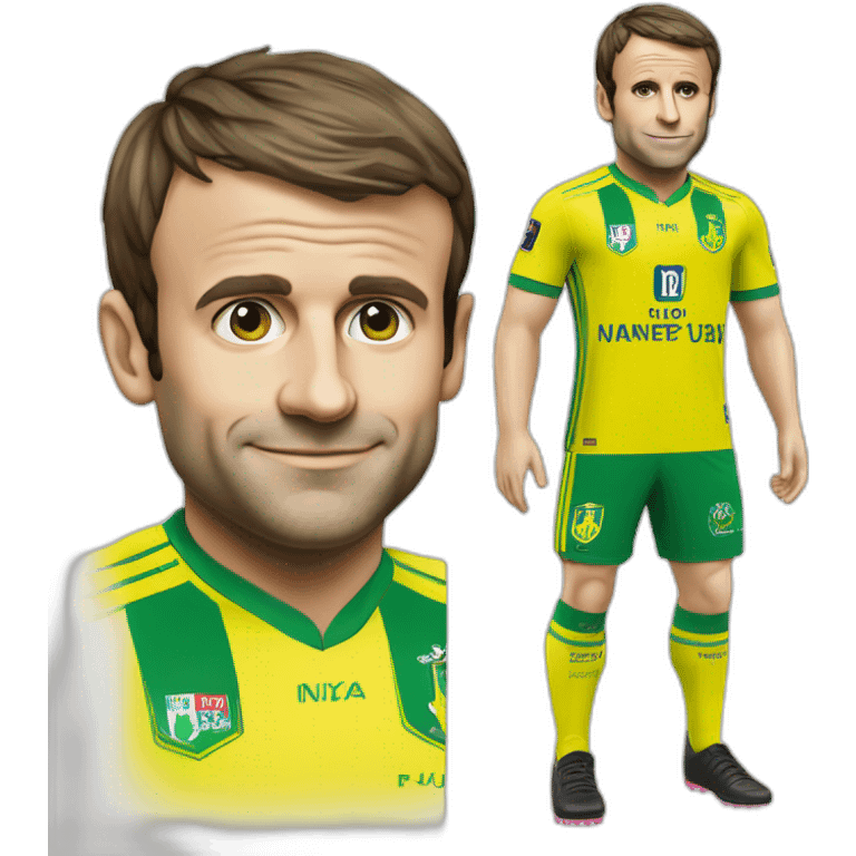 emmanuel macron avec le maillot du fc nantes emoji