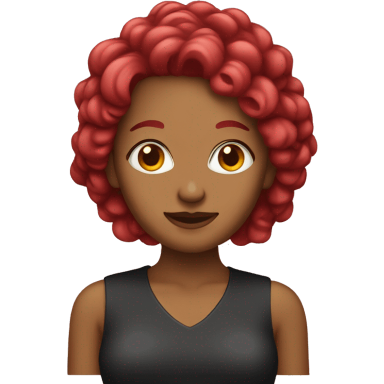 Woman with cherry hair emoji