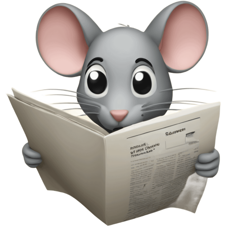 Mouse reading a newspaper  emoji