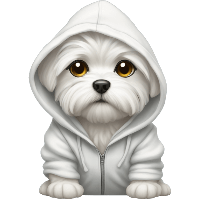 Maltese puppy in a hoodie emoji