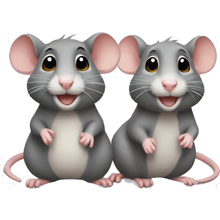 two cute rats emoji