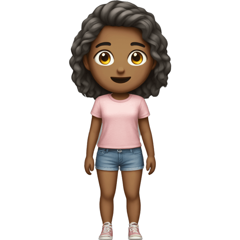 Girl wearing short shorts and shirt emoji