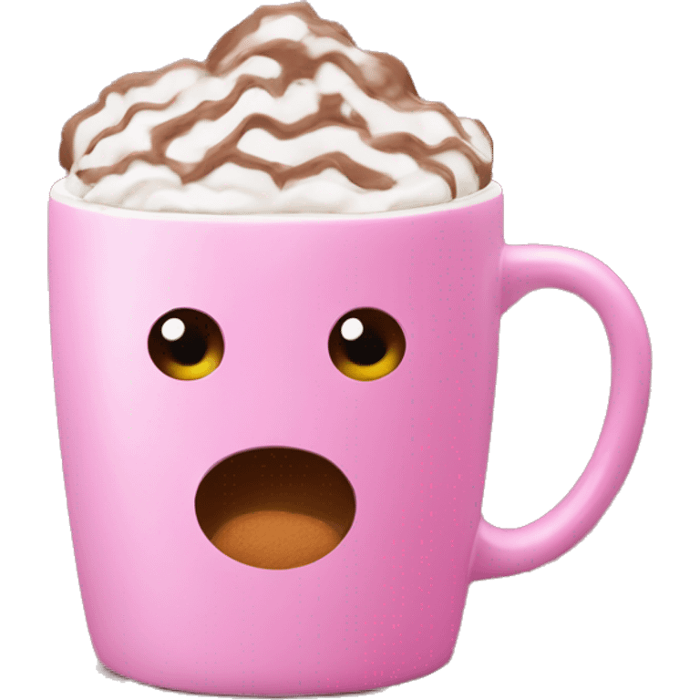 Hot chocolate in pink mug emoji