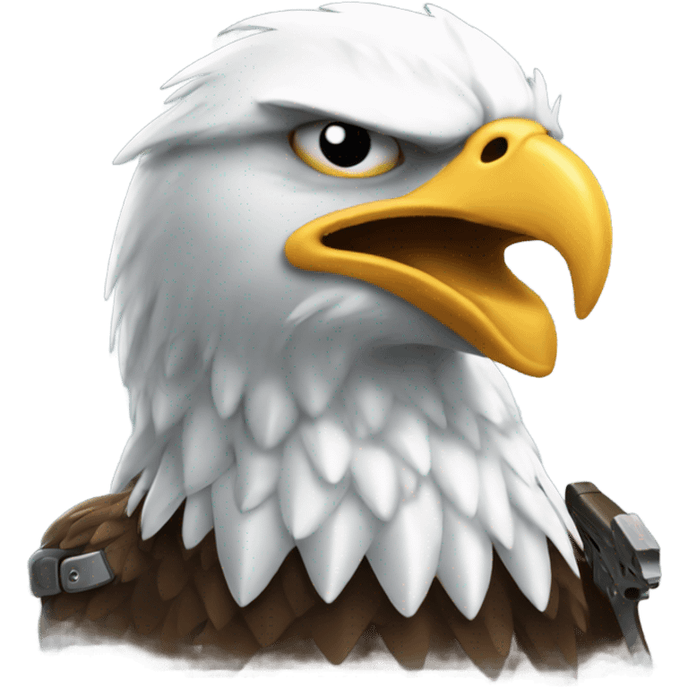 Eagle with gun emoji