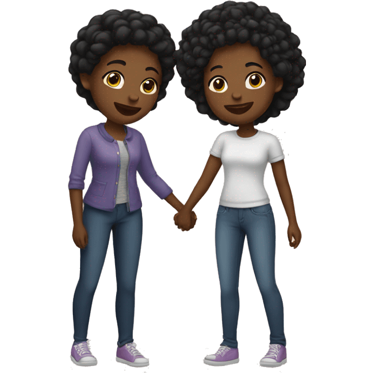 black lesbian couple in love  emoji