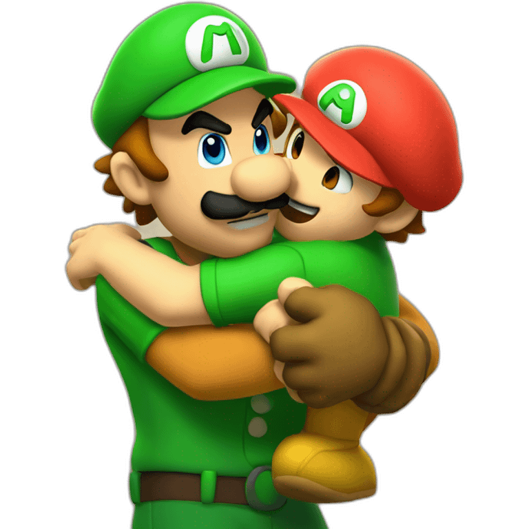 bowser hugging luigi emoji