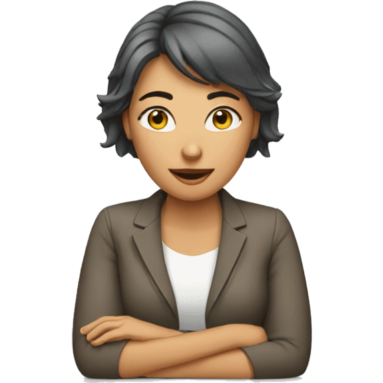 woman works with computer emoji