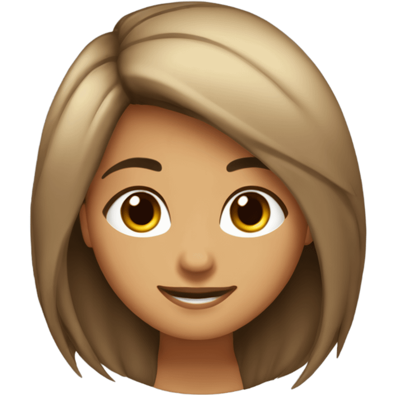 CHICA morena de pelo largo de corlor castaño oscuro emoji