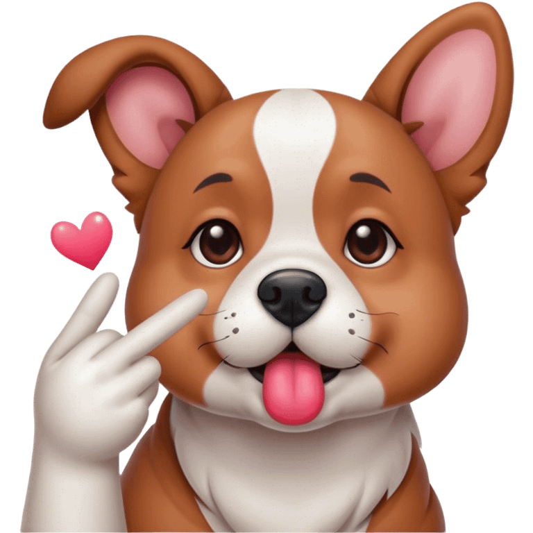 Dog blowing a kiss emoji