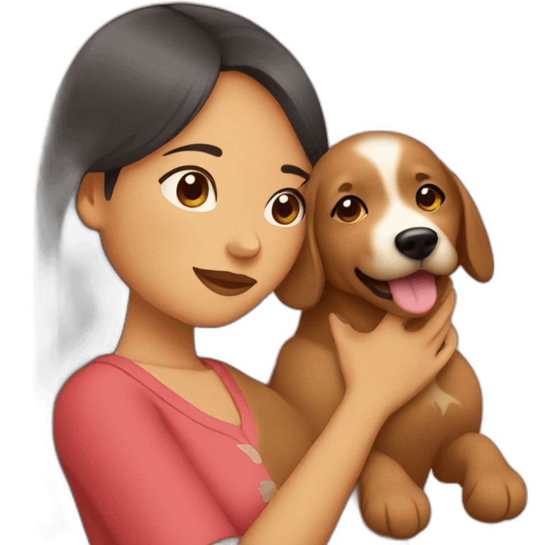 Filipin woman with dog love emoji