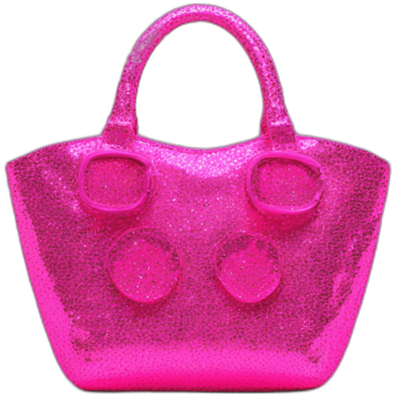 Sac rose fluo à paillettes emoji