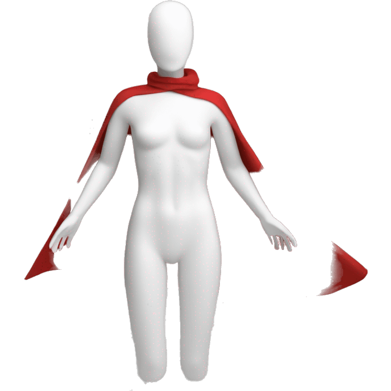 faceless white mannequin flying red cape without hood emoji