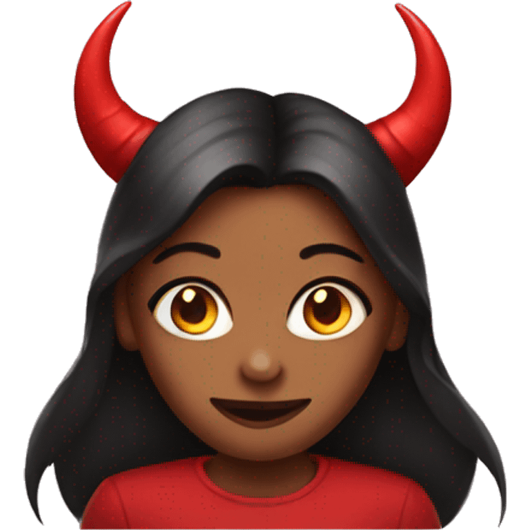 Girl with devil's horns emoji