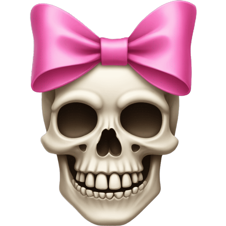 Skull with a pink bow emoji