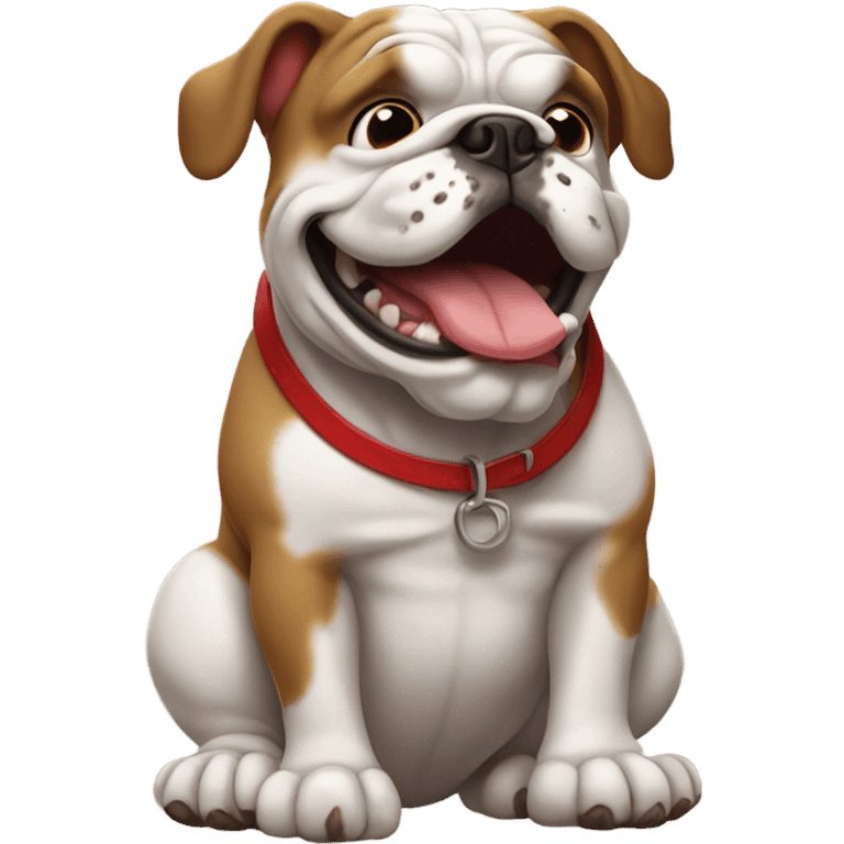 Bulldog with muddy paws emoji