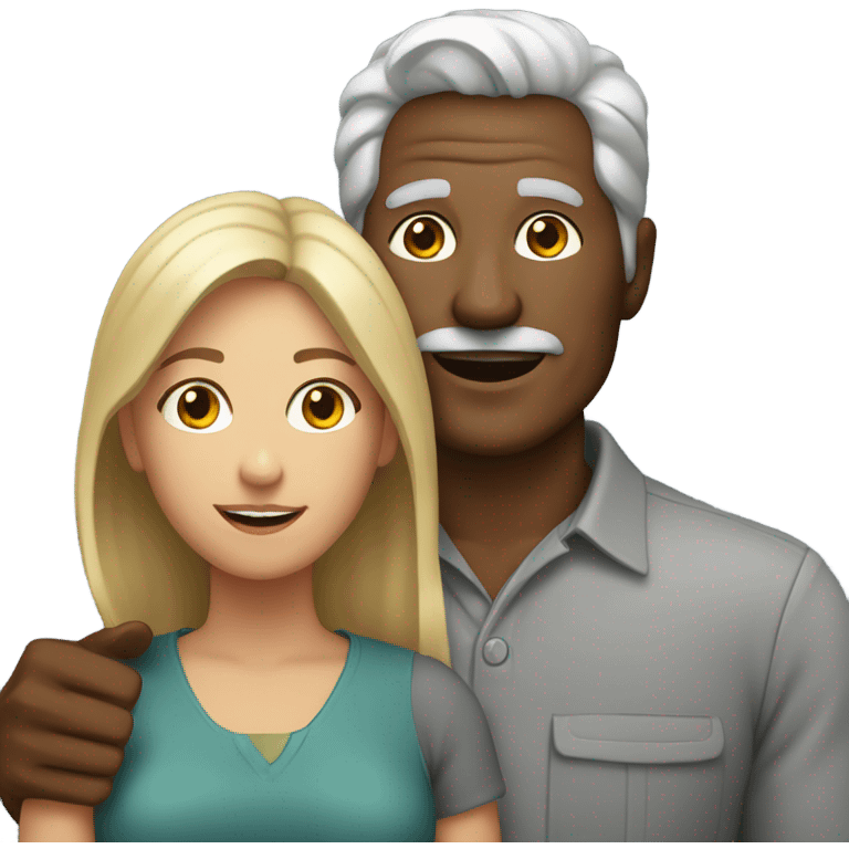 couple old brown guy and younger blond girl emoji