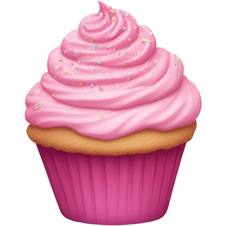 A pink cupcake emoji