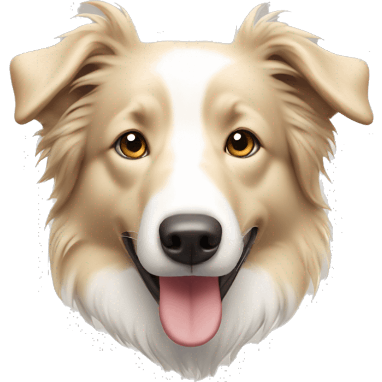 light beige border collie  emoji