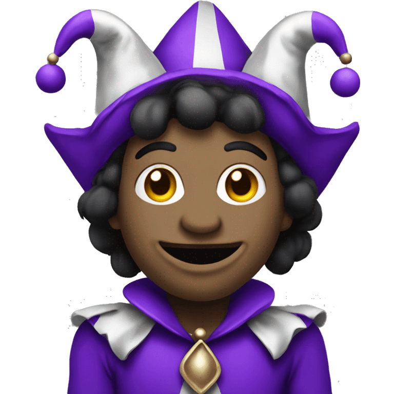 Jester with purple and silver and black  emoji