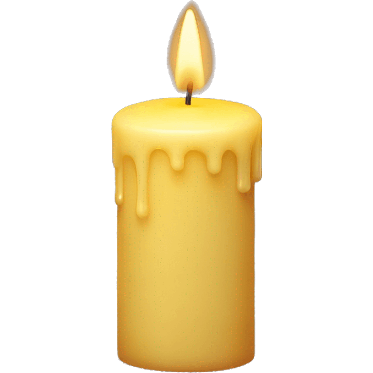  A softly glowing yellow pillar candle with melted wax emoji