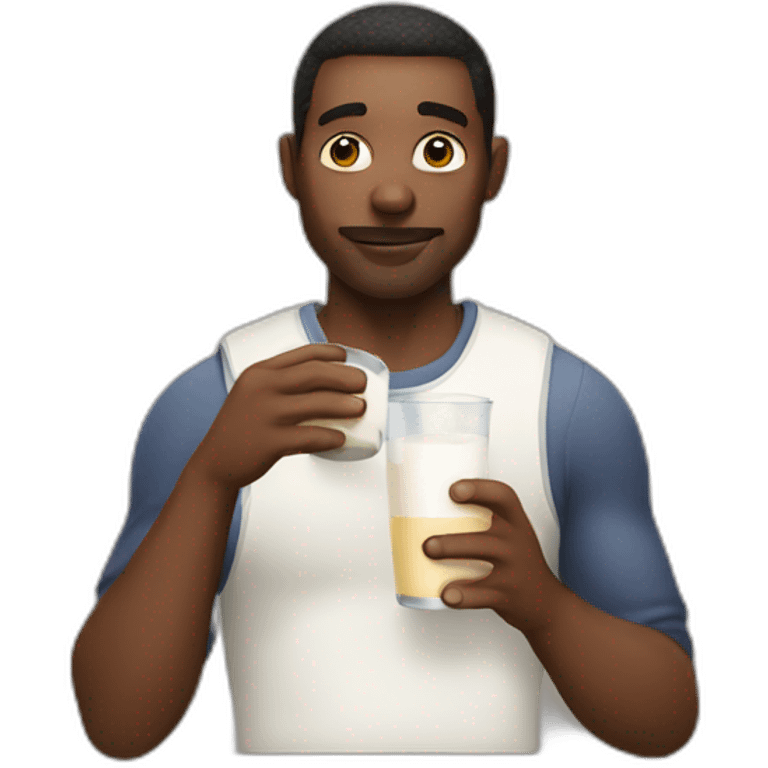 Man drinking milk emoji