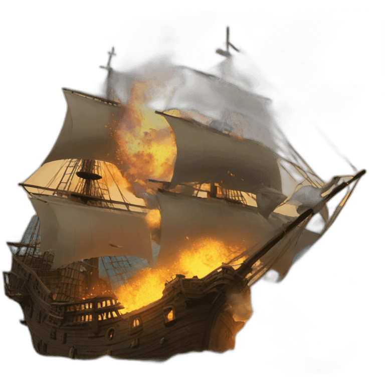 Pirate ship explosion emoji