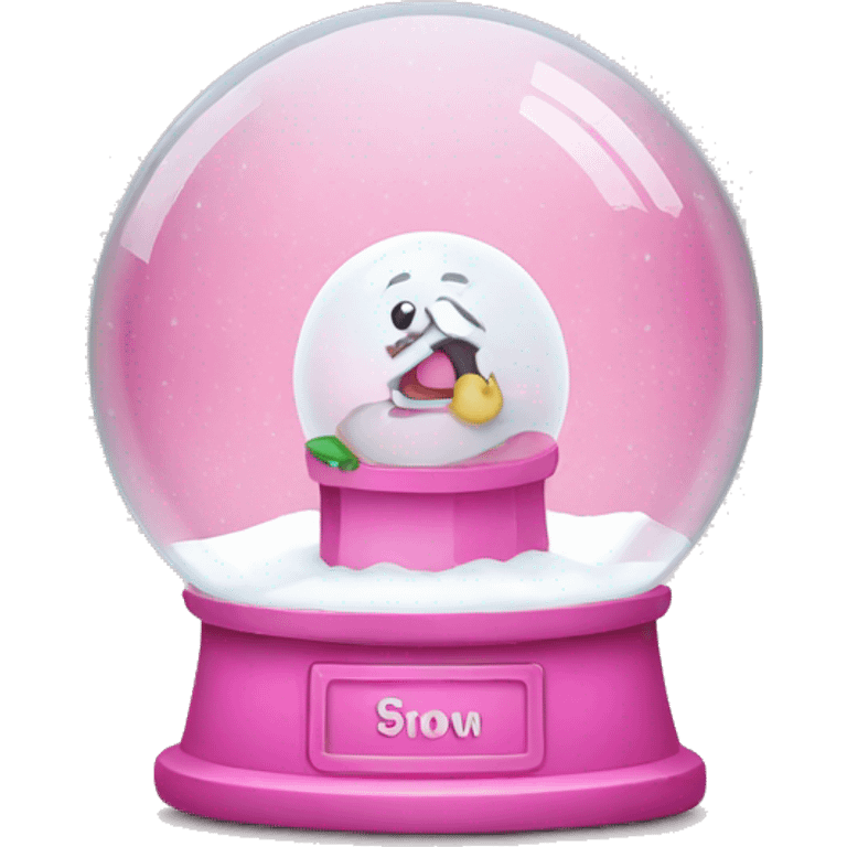 Snow globe,pink, emoji