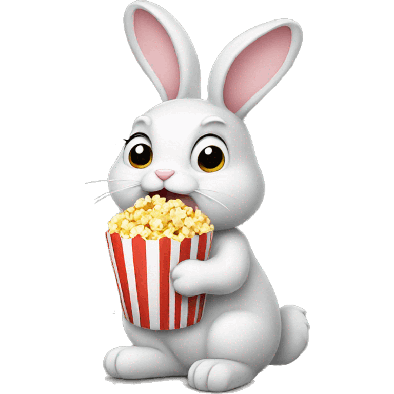 Bunny eating popcorn emoji