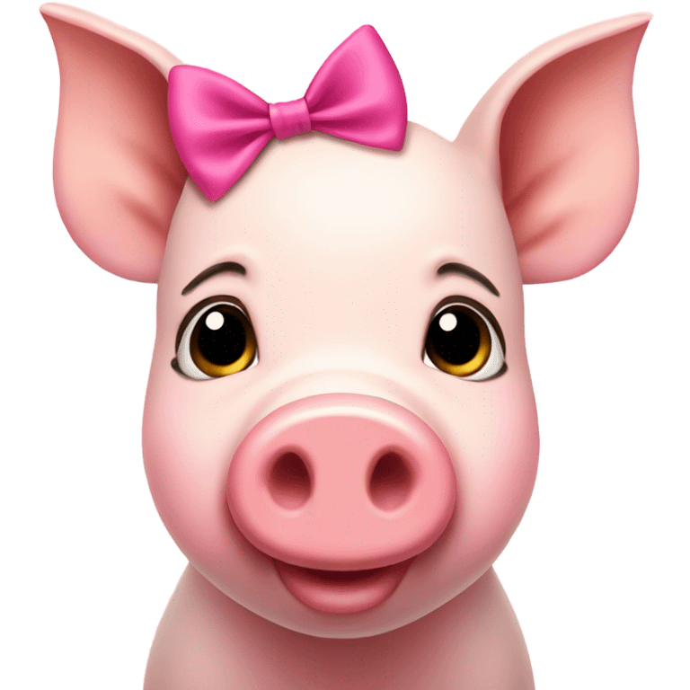 Pig with pink bow on forehead emoji