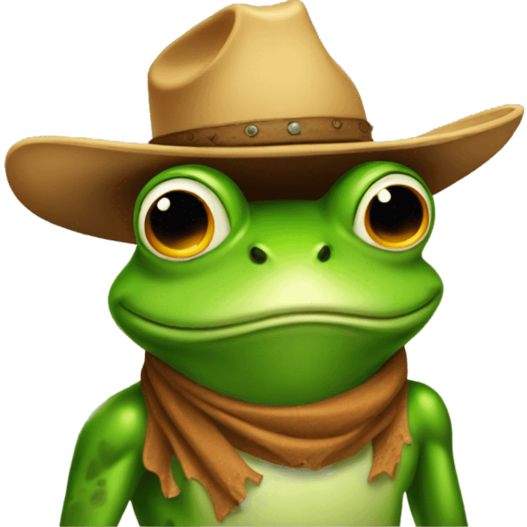 Frog with cowboy hat emoji