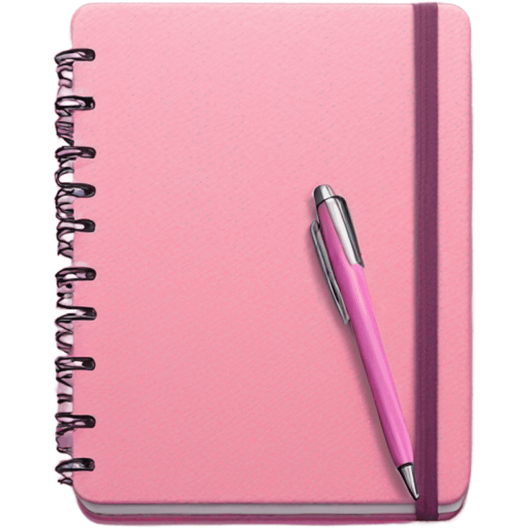 pink notebook and a pen emoji