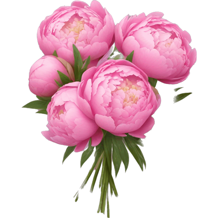 Bouquet of pink peonies emoji