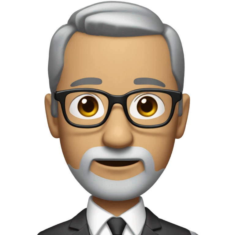 al roper with small round face and suit and glasses and buzz cut and small black eyes and small gray beard and small black eyes and wrinkled forehead emoji