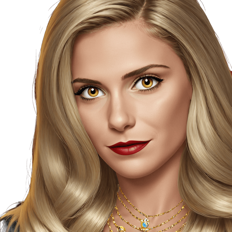 blonde girl with jewelry portrait emoji