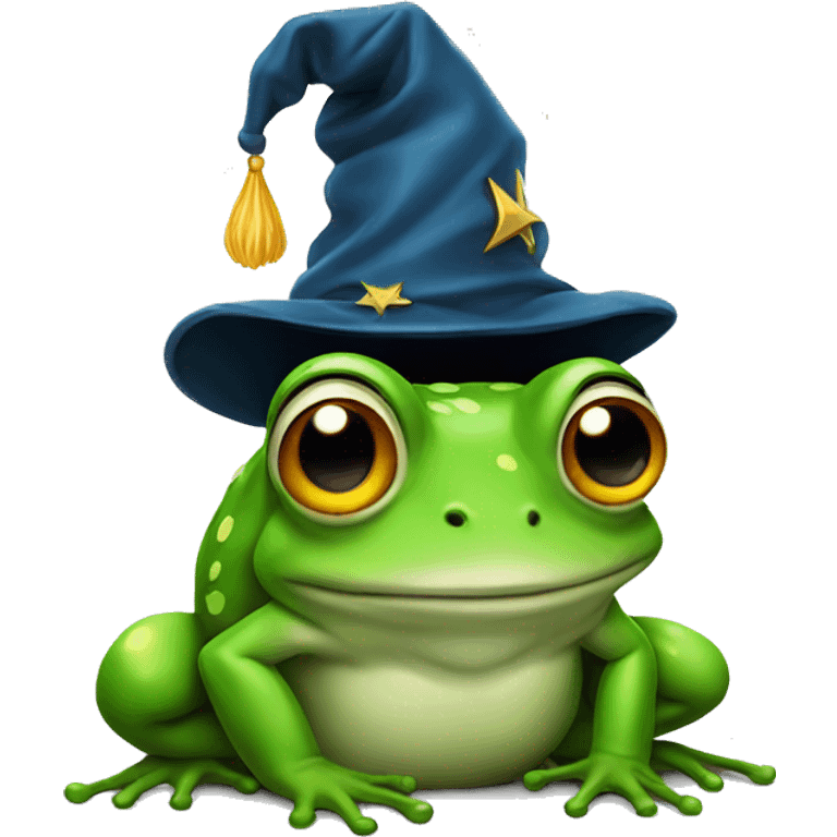 Frog with a wizard hat emoji