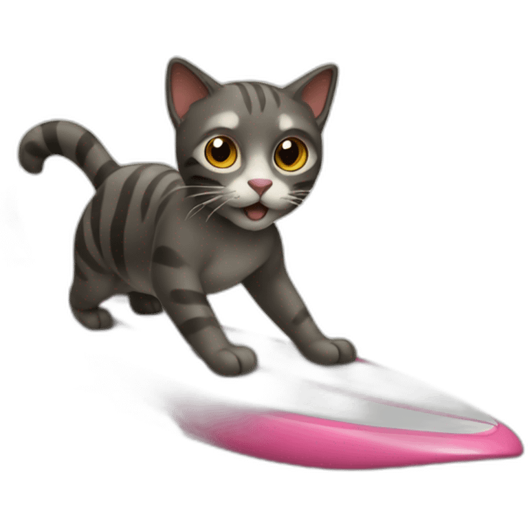 Cat surfing emoji