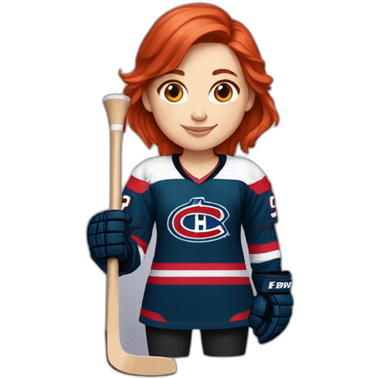 Redhead girl with capitals hockey jersey emoji