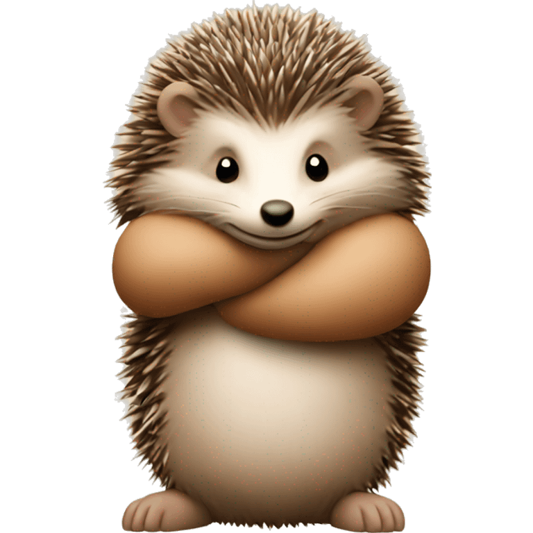 hedgehog hugging a teddy bear emoji