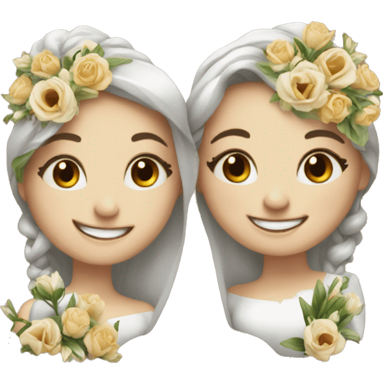 wedding smiles and flowers emoji