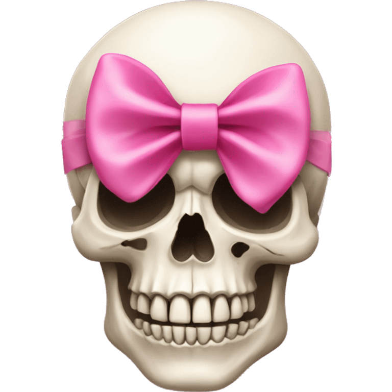 Skull with a pink bow emoji