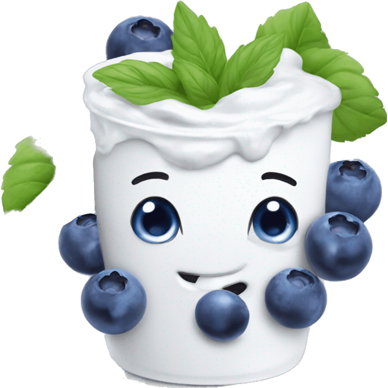 Yogurt and blueberries  emoji