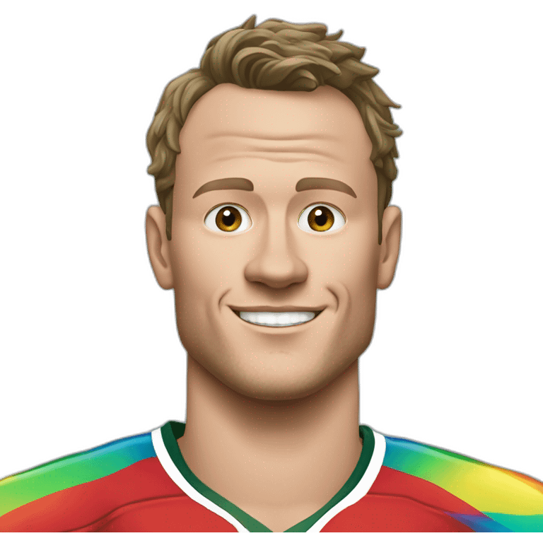 Jonathan Toews as rainbow beach bum emoji