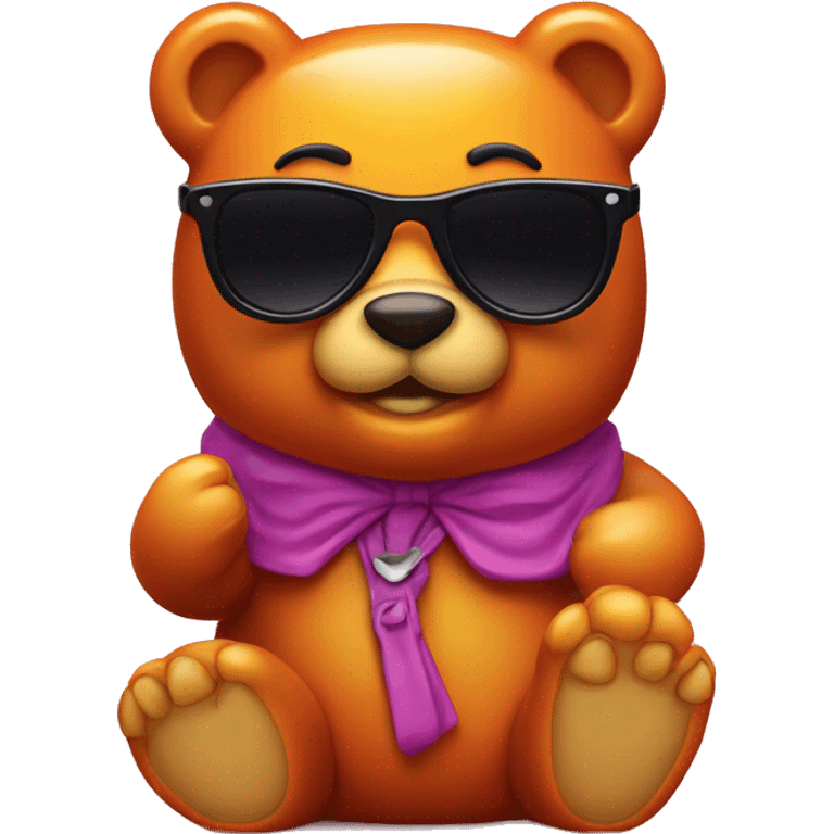 Gummy bear with sunglasses emoji