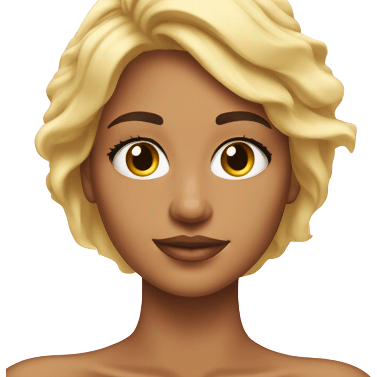 chica rubia haciendose él skincare  emoji